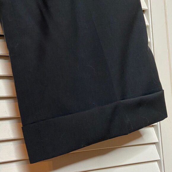 Vtg 2000s JEAN PAUL GAULTIER Femme Navy Blue 100% Wool Cuffed Tapered Pants 8 - Picture 4 of 9